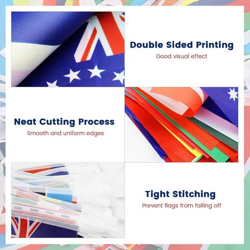 185Ft 200 Countries International String Flags-8"x5.5" International World Flags Bunting Banners for World Cup, Party Decorations, Bars, Sports Clubs, School Festivals, Celebrations(200) in Kuwait