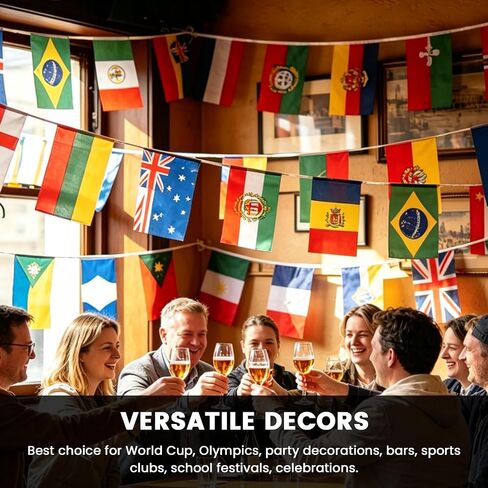185Ft 200 Countries International String Flags-8"x5.5" International World Flags Bunting Banners for World Cup, Party Decorations, Bars, Sports Clubs, School Festivals, Celebrations(200) in Kuwait