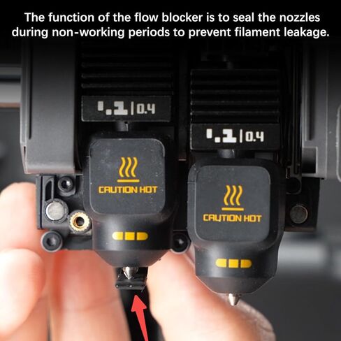 3 PK Original Bamboo X2D Flow Blocker، يغلق الفوهة غير النشطة أثناء طباعة المواد المتعددة، ملحق رأس الأدوات X2D ثنائي الفوهة، يحافظ على جودة الطباعة أثناء تبديل فوهة Bambu Lab X2D in Kuwait