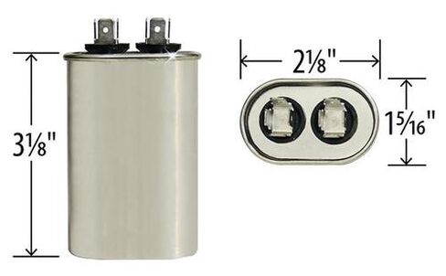 Genteq 97F5459 - 12.5 uf MFD 370 / 440 Volt VAC AmRad Oval Run Capacitor , Made in the U.S.A. in Kuwait