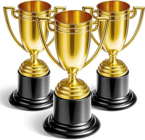 Mini Trophy, 3Pcs Gold Award Cup Plastic Tiny Small Trophy Cups for Sports Tournaments and Parties Winning Prizes in Kuwait