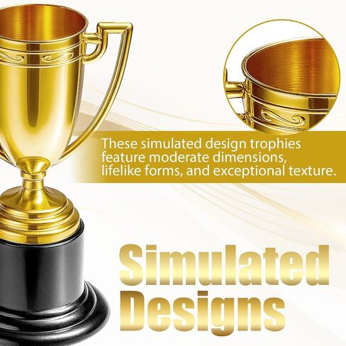 Mini Trophy, 3Pcs Gold Award Cup Plastic Tiny Small Trophy Cups for Sports Tournaments and Parties Winning Prizes in Kuwait
