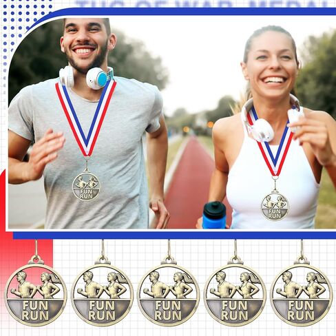 Huquary 30 Pcs Fun Run Medals Bulk 2" Track and Field Medals Gold Running Trophy with Neck Ribbons for Sports Club Cross Country Tournaments Competition Team Adult Kids in Kuwait