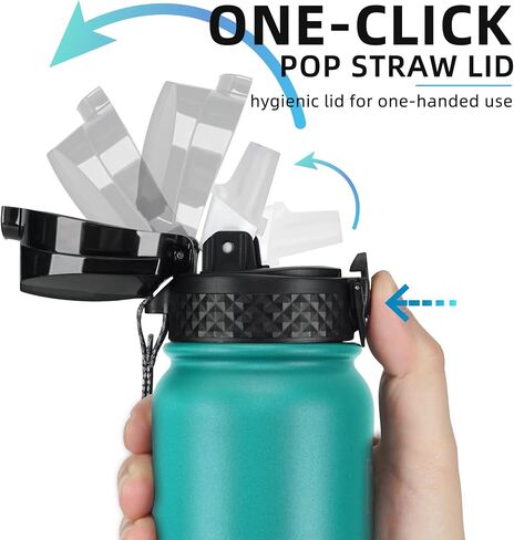غطاء Fanhaw بديل بماصة 24/32/40oz زجاجات مياه معزولة، بدون مصاصة in Kuwait