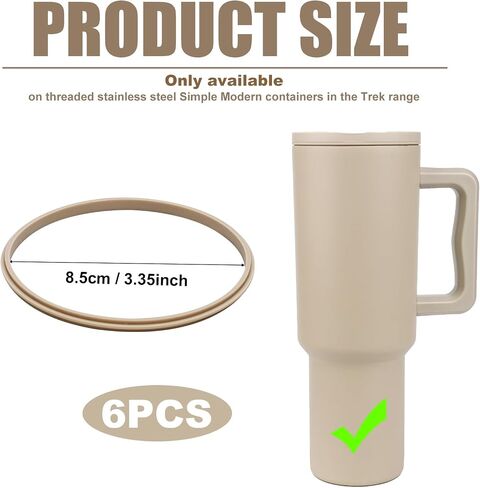 PEUTIER Replacement Gasket Compatible with Simple Modern 40 oz Tumbler, 8.5cm/3.35in Leak-Proof & BPA Free 40 oz Replacement Rubber Lid Seals Gaskets Water Bottle Accessories (Gray) in Kuwait