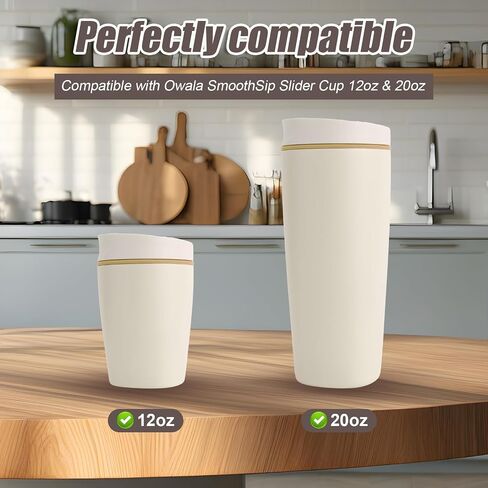 قطعتان من سدادة بديلة منزلق لمنزلقة Owala SmoothSip 20 أونصة و12 أونصة، قابس سدادة سيليكون متوافق مع سدادة الفم المعزولة لكوب قهوة Owala، غطاء علوي، ملحقات سدادة حشية خالية من BPA (أبيض) in Kuwait