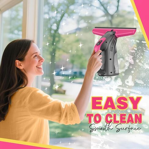 Window Vacuum Squeegee Cordless, 2000Pa Electric Window Vacuum Cleaner with Strong Suction, Lightweight Streak-Free Window Cleaner Tool for Windows, Shower Glass, Mirrors, Car Windshields in Kuwait