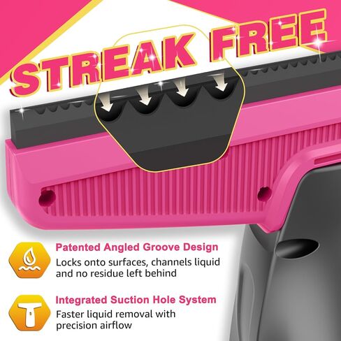 Window Vacuum Squeegee Cordless, 2000Pa Electric Window Vacuum Cleaner with Strong Suction, Lightweight Streak-Free Window Cleaner Tool for Windows, Shower Glass, Mirrors, Car Windshields in Kuwait
