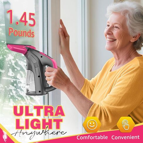 Window Vacuum Squeegee Cordless, 2000Pa Electric Window Vacuum Cleaner with Strong Suction, Lightweight Streak-Free Window Cleaner Tool for Windows, Shower Glass, Mirrors, Car Windshields in Kuwait