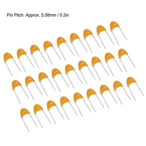 1000Pcs 0.1uF Ceramic Capacitors 5.08mm Pitch – 10% Tolerance 50V Disc Capacitors for Electronic Circuits, Bypass Applications in Kuwait