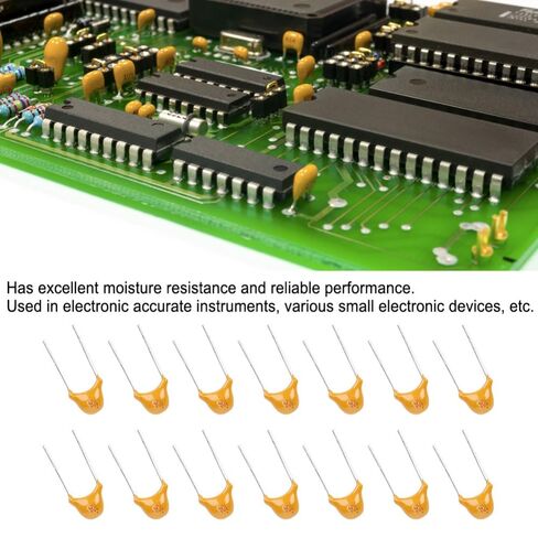 1000Pcs 0.1uF Ceramic Capacitors 5.08mm Pitch – 10% Tolerance 50V Disc Capacitors for Electronic Circuits, Bypass Applications in Kuwait