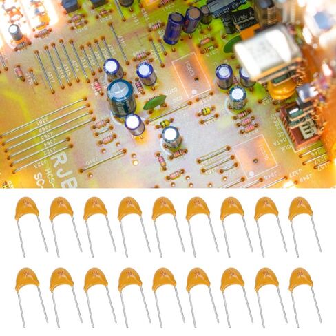 1000Pcs 0.1uF Ceramic Capacitors 5.08mm Pitch – 10% Tolerance 50V Disc Capacitors for Electronic Circuits, Bypass Applications in Kuwait