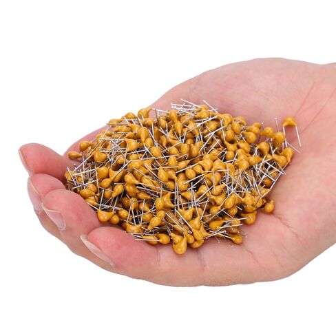 1000Pcs 0.1uF Ceramic Capacitors 5.08mm Pitch – 10% Tolerance 50V Disc Capacitors for Electronic Circuits, Bypass Applications in Kuwait