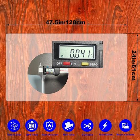 48" x 24"Silicone mat, Large Silicone Heat-Resistant mat, Kitchen countertop Non-Slip mat, Craft Table placemat.(Translucent) in Kuwait