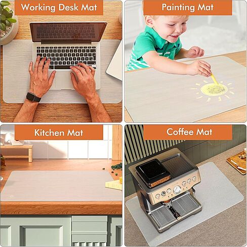 48" x 24"Silicone mat, Large Silicone Heat-Resistant mat, Kitchen countertop Non-Slip mat, Craft Table placemat.(Translucent) in Kuwait