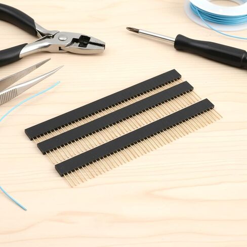10 قطع مقابس PCB دبوس صف واحد أنثى مقبس رأس لوحة الخبز 1x40P رؤوس لوحة الخبز صف واحد 2.54 مم شريط موصل 1 بوصة دبوس عمودي لدرع النموذج، طول الإبرة 0.43i in Kuwait