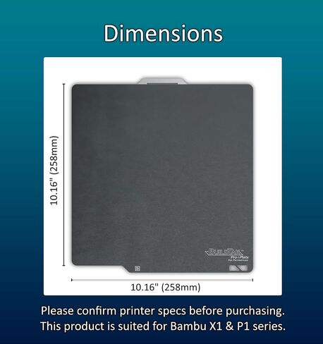 لوحة BuildTak ProPlate لـ Bambu Lab X1/X1C/X1E/P1P/P1S، لا تتطلب غراء، لوحة فولاذية مغناطيسية مرنة مع سطح مطلي مُصمم خصيصًا، 258 × 258 مم، مصممة خصيصًا للبولي بروبيلين (PP) in Kuwait
