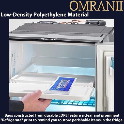 Printed Blue "Refrigerate" Zipper Reclosable Bags 2Mil, 4" X 6" & 1000Bags | LDPE Plastic Storage Bags with Zip Closure for Refrigeration Food Pharmacy Use | Resealable Storage for Freshness in Kuwait