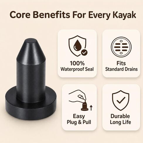 12Pcs Kayak Scupper Plugs - Universal Drain Plug Stoppers for Pelican & Sun Dolphin Kayaks, Ideal for Most Fishing Boats - Waterproof Rubber Plugs with Pull Ring for Easy Removal in Kuwait