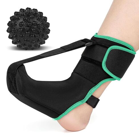 Upgraded Plantar Fasciitis Night Splint Sock with Massage Ball for Plantar Fasciitis Relief, Soft & Comfortable Foot Brace for Achilles Tendonitis Heal Spur Foot-drop Flat-arch for Women and Men, Small-Green in Kuwait