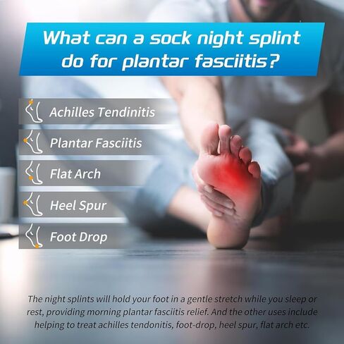 Upgraded Plantar Fasciitis Night Splint Sock with Massage Ball for Plantar Fasciitis Relief, Soft & Comfortable Foot Brace for Achilles Tendonitis Heal Spur Foot-drop Flat-arch for Women and Men, Small-Green in Kuwait
