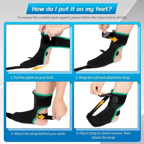 Upgraded Plantar Fasciitis Night Splint Sock with Massage Ball for Plantar Fasciitis Relief, Soft & Comfortable Foot Brace for Achilles Tendonitis Heal Spur Foot-drop Flat-arch for Women and Men, Small-Green in Kuwait