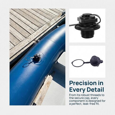 2 Pcs Inflatable Boat Air Valve Replacement, One Way Valve Spiral Air Plugs for Kayak, Dinghy, River Boat, Float Tube Accessories, Leakproof Kayak Plugs for Holes (20mm Thread) in Kuwait