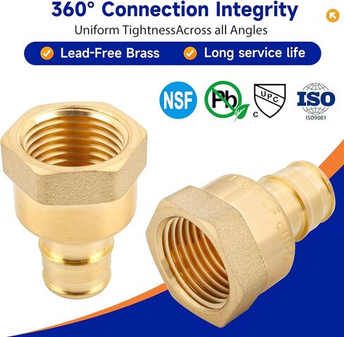 (Znkiok 10Pack)1/2 Inch Pex A Expansion Fittings,1/2" Pex-A-1/2"NPT Female Adapter,Long Service Life,Lead-Free Brass,NSF,UPC,ASTM F1960. in Kuwait