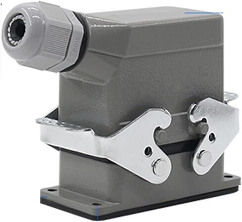 Rectangular Heavy-Duty Connector HDC-HE4 6 10 16 20 24 32 48-core pin 16A Waterproof Aviation Plug Head Side line | 20 Core Top Line in Kuwait