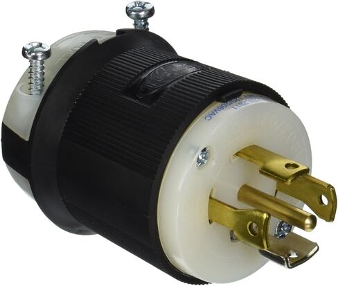 Wiring Device-Plug 120/208VAC 30A L21-30P 4P 5W 3PH Black/White in Saudi Arabia