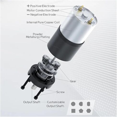 36GP-3530 Reduction Gear DC Brushed Reversible Torque 100KG.CM Full Metal Without Bracket_11RPM_24V Industrial Motors in Saudi Arabia