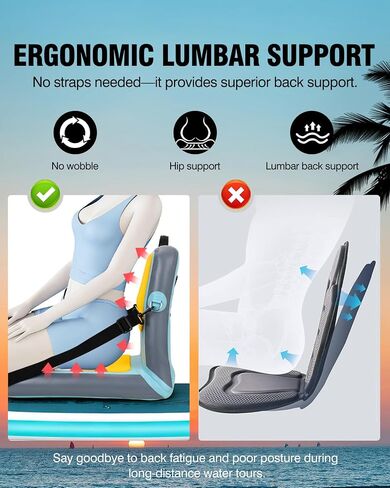 WOOWAVE Paddle Board Seat with Back Support, Portable Kayak Seats,Universal lnflatable Seat for Adults,Foldable Ergonomic Design，Use for Fishing Kayaking Canoeing Rafting in Kuwait