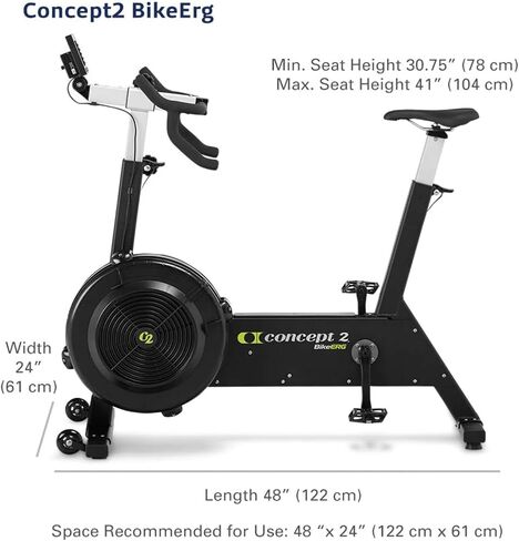 دراجة التمارين الثابتة Concept2 BikeErg مع قطعة قماش للتنظيف PM5 باللون الأسود وFitxion in Kuwait
