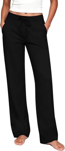 Urban CoCo Women's Yoga Pants High Waist Casual Sweatpants Stretch Loose Lounge with Pockets in Kuwait