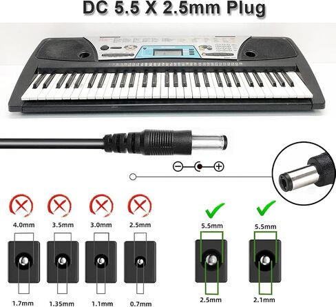 محول طاقة تيار متردد 12 فولت 2 أمبير لسلسلة Yamaha PA-130/PA-130B، PSR/YPG/YPT/DGX/DD/EZ/PSS ولوحة مفاتيح Williams Allegro/Legato ذات 88 مفتاحًا in Kuwait