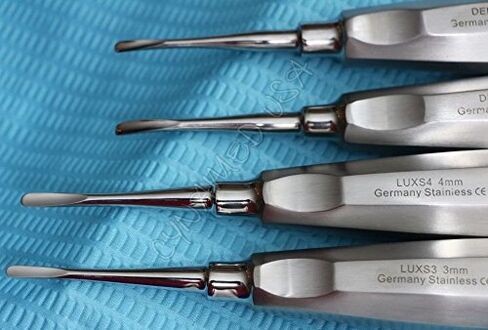 German 4 PCS Straight and Curved 3MM and 4MM Dental Surgery Extraction LUXATING Elevator Blue in Kuwait