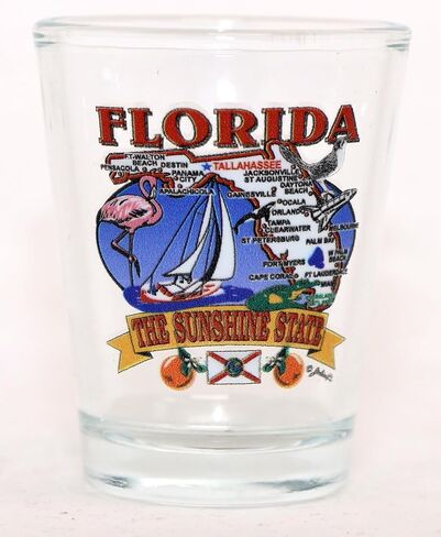 العالم بواسطة Shotglass ولاية فلوريدا خريطة عناصر النار الزجاج in Kuwait