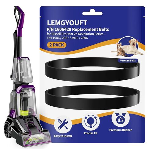 أحزمة بديلة لـ Bissell 2910 2987 1986 1548 2007 2007P 1551 1550 2806 28062 29878 29879 PowerForce TurboClean PowerBrush منظف سجاد الحيوانات الأليفة، جزء حزام مضخة مسطحة #1606428 (عبوتان) in Kuwait