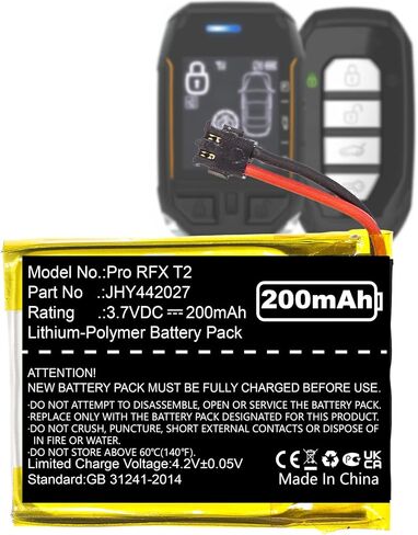 Nzzz [200 مللي أمبير] بطارية JHY442027 لـ Compustar Pro RFX T2، Pro RFX-P2WT12، RFX-P2WT12-SS، P2WT11-SS، 2WT11R، 2WT12-SS، 2WT11R-SS NiMH in Kuwait