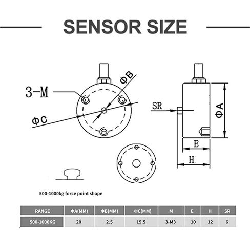 Wide Range Load Cell 500KG 1000kg 1Ton Compression Force Weighning Sensor Weight Sensing Probe 1Pcs(500KG) in Saudi Arabia