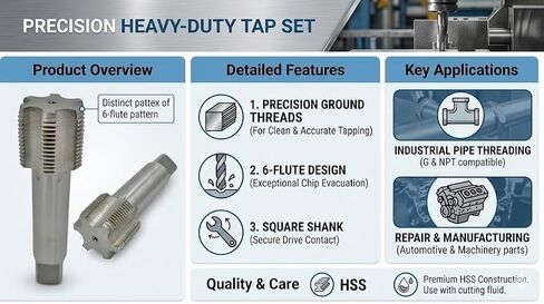 HSS M90 x 4.0mm Right Hand Machine Plug Tap, M90 x 4.0 Metric Coarse Pitch Threading Tool, High Speed Steel Straight Flute Tap for Industrial Heavy-Duty Machining, 1-Piece in Kuwait