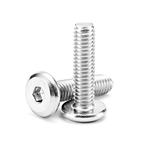 M4-0.7 x 12mm Flat Round Head Hex Socket Cap Screws Bolts, Furniture Screws, 304 Stainless Steel, Allen Hex Drive, Bright Finish, Metric Machine Fully Threaded, 100PCS in Kuwait