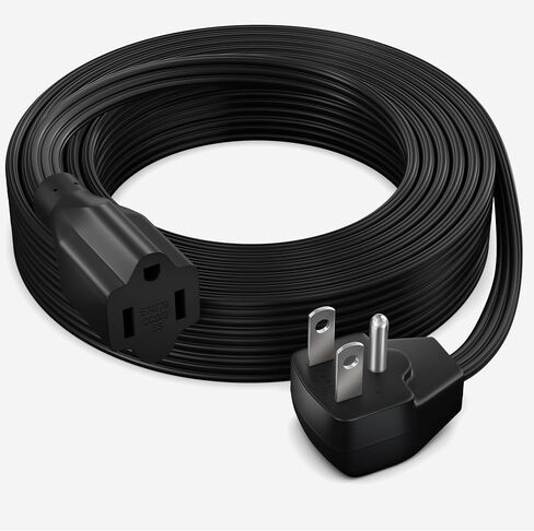 Maximm Extension Cord Heavy Duty (15 Feet) Flat Wire 3-Prong Flat Plug, 14 AWG Power Cord - UL Certified, White, Ideal for Home and Office Use, Appliances, Electronics, Power Tools in Kuwait