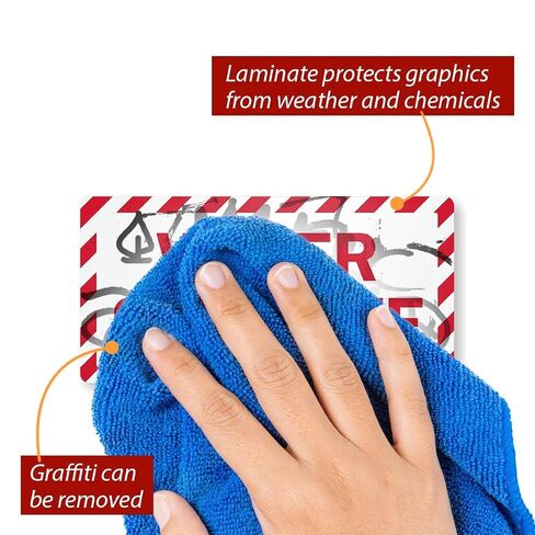 SmartSign "Water Shut-Off" Pack of 5 Labels | 2.5" x 5" Laminated Vinyl, Made in USA in Kuwait