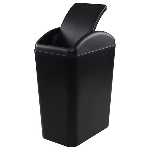 4.5 Gallon Slim Trash Bin with Lid, Swing Top Garbage Can, Black in Kuwait