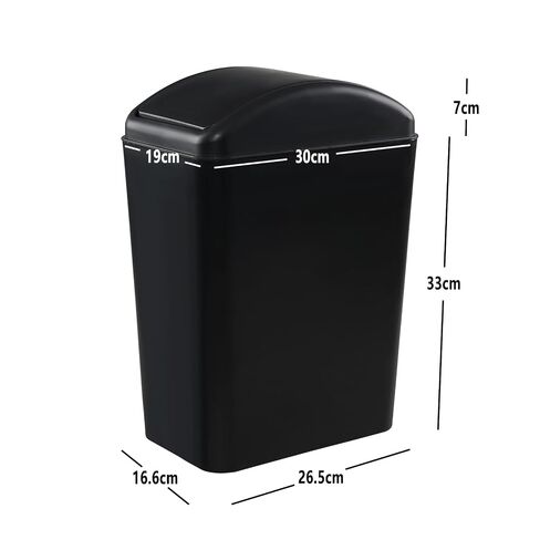 4.5 Gallon Slim Trash Bin with Lid, Swing Top Garbage Can, Black in Kuwait