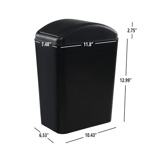 4.5 Gallon Slim Trash Bin with Lid, Swing Top Garbage Can, Black in Kuwait