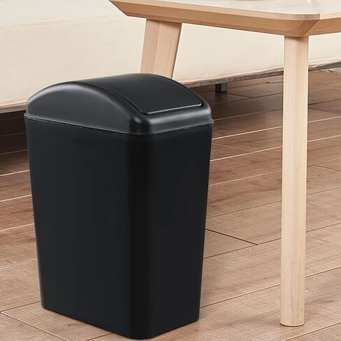 4.5 Gallon Slim Trash Bin with Lid, Swing Top Garbage Can, Black in Kuwait
