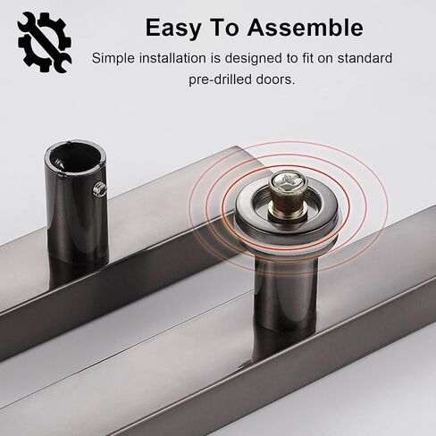Sliding Barn Door Shower Door Black Square Commercial Door Handle, 20 23 31 47 59 Inch Lenght Sliding Door Handle For Indoor Outdoor Glass/Wood/Metal Gate Push Pull(Black-80Cm/31.4In) Door Handle in Kuwait