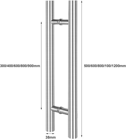 Stainless Steel Pull Door Handle, Commercial H-Shape Push Pull Door Handle, for Glass Door Wooden Door,Modern Entry Door Handle, Silver(Silver-600 * 400Mm) Door Handle in Kuwait